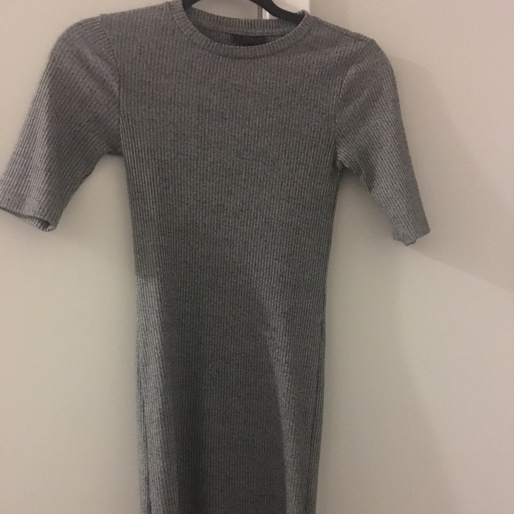 TopShop Mock Neck Gray Dress
